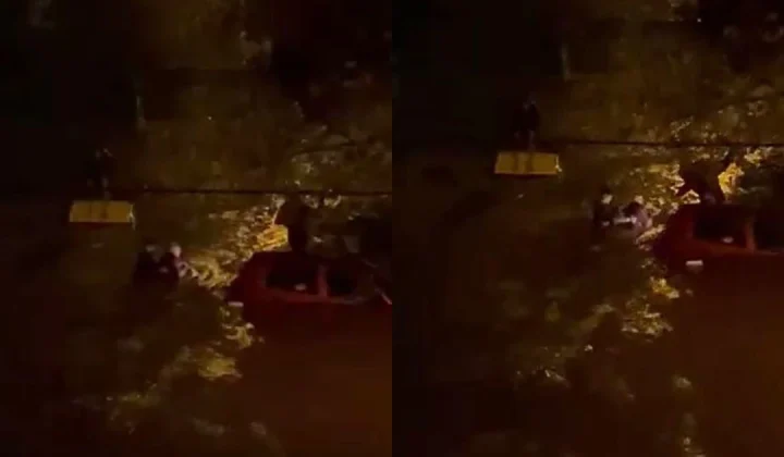 Rescate dramático de un taxista atrapado en una inundación en Mar del Plata