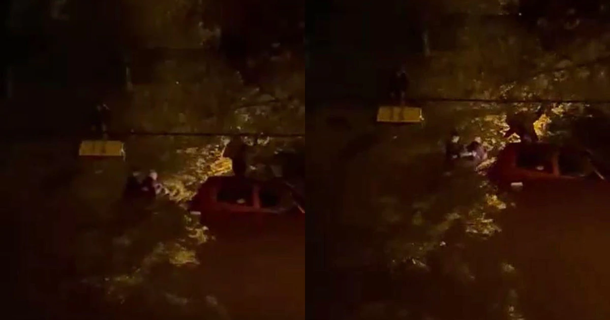 Rescate dramático de un taxista atrapado en una inundación en Mar del Plata