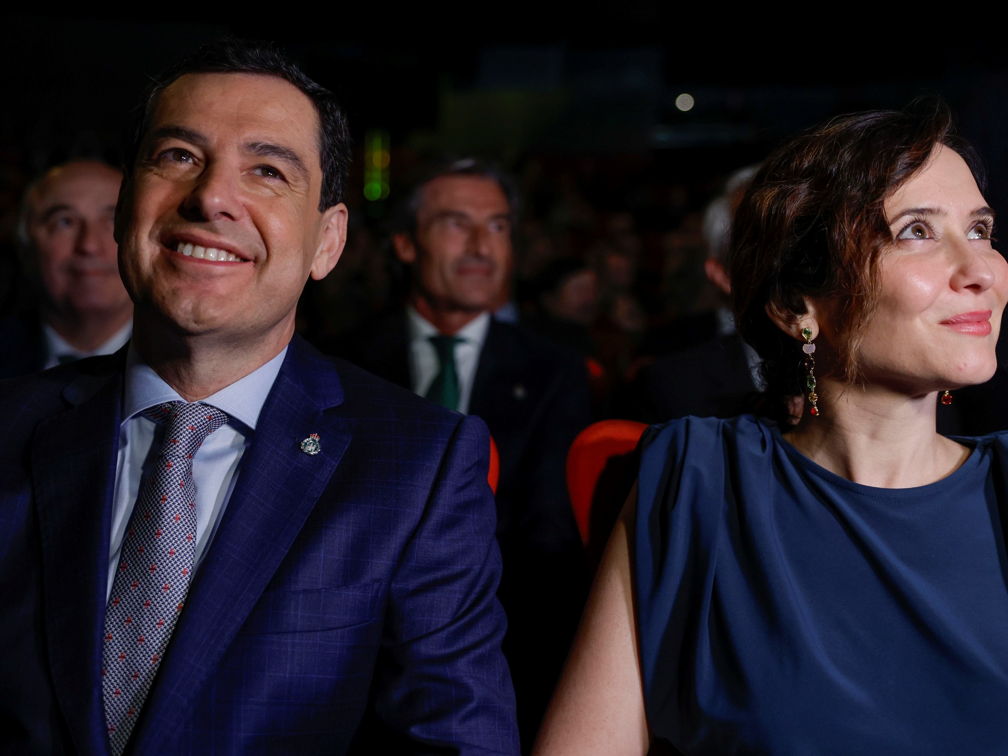 Juan Manuel Moreno Bonilla, líder del Partido Popular en Andalucía, durante un acto de campaña.
