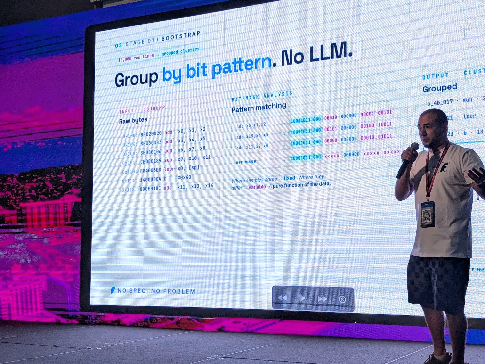 Imagen de la conferencia Ekoparty en Miami, con énfasis en la tecnología y la ciberseguridad.
