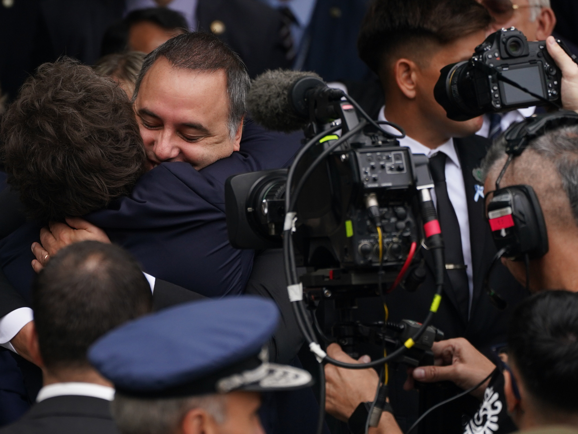Manuel Adorni brindando una conferencia de prensa en la Casa Rosada.