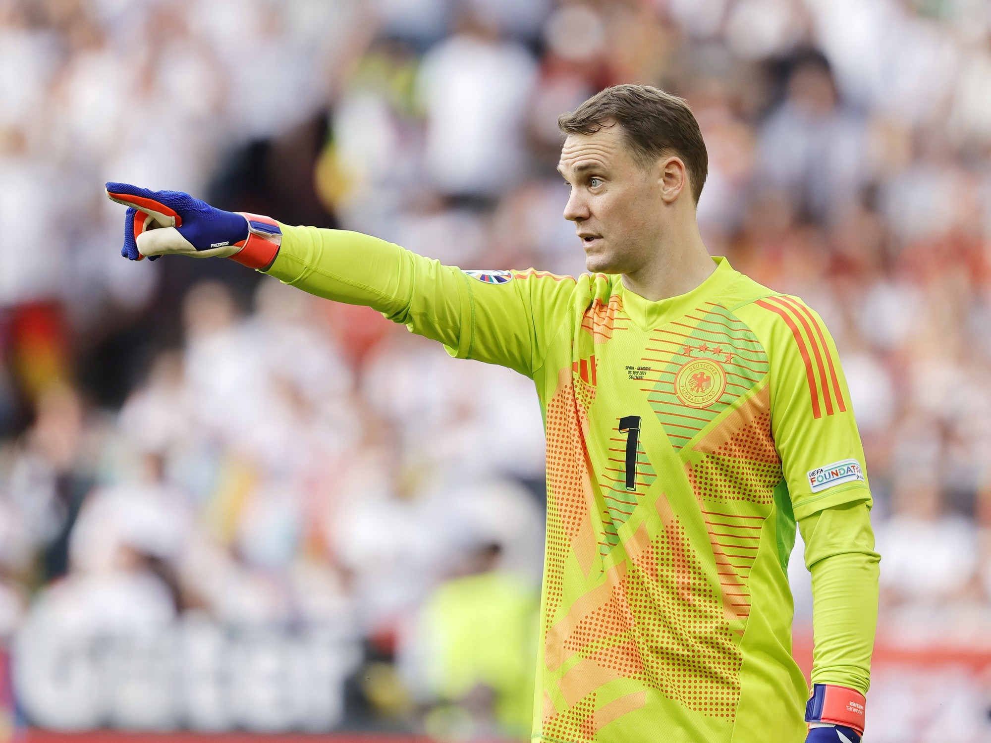 Manuel Neuer, arquero de la selección alemana, durante un entrenamiento.