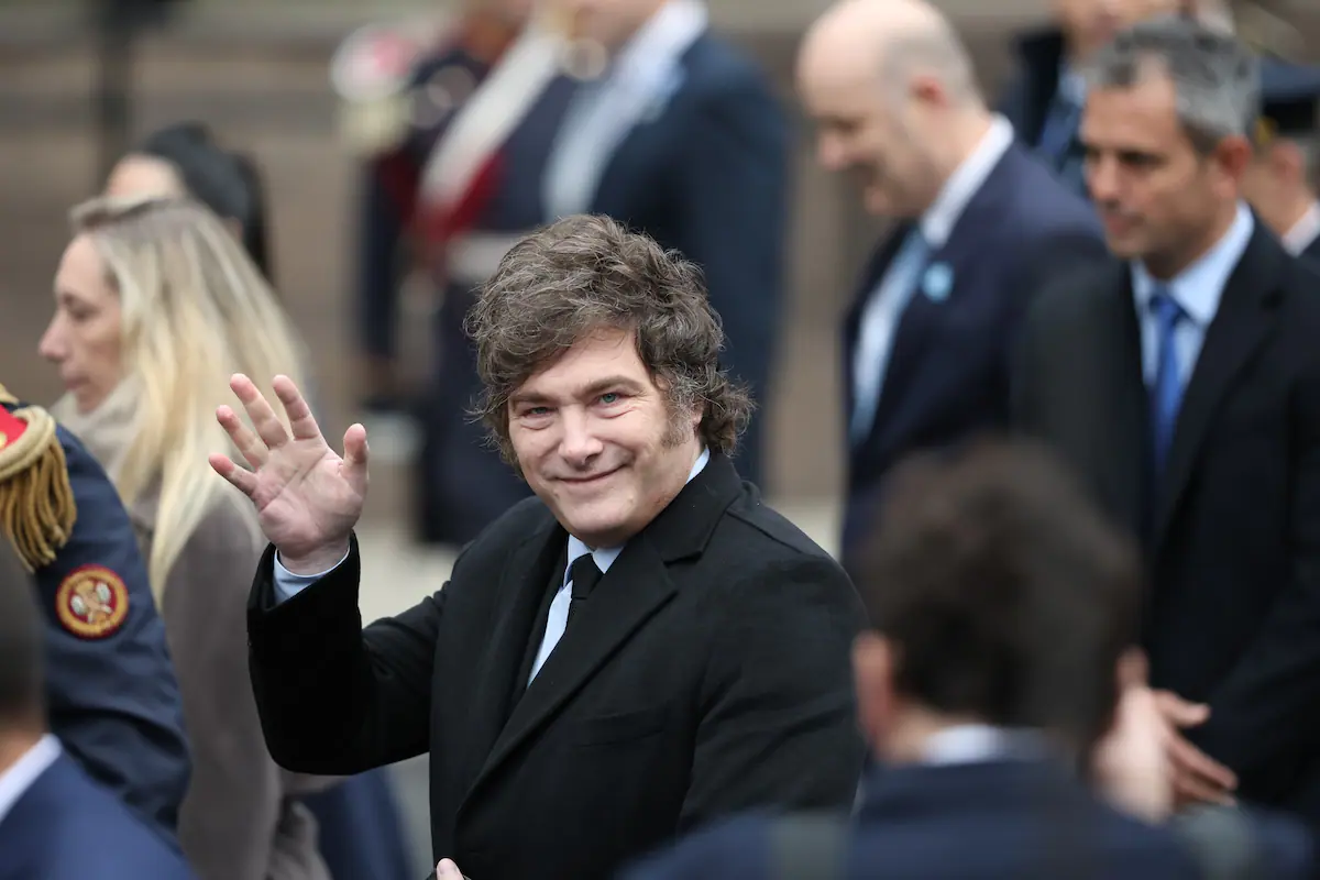 El presidente Javier Milei durante una ceremonia oficial en la Catedral Metropolitana de Buenos Aires, Argentina.