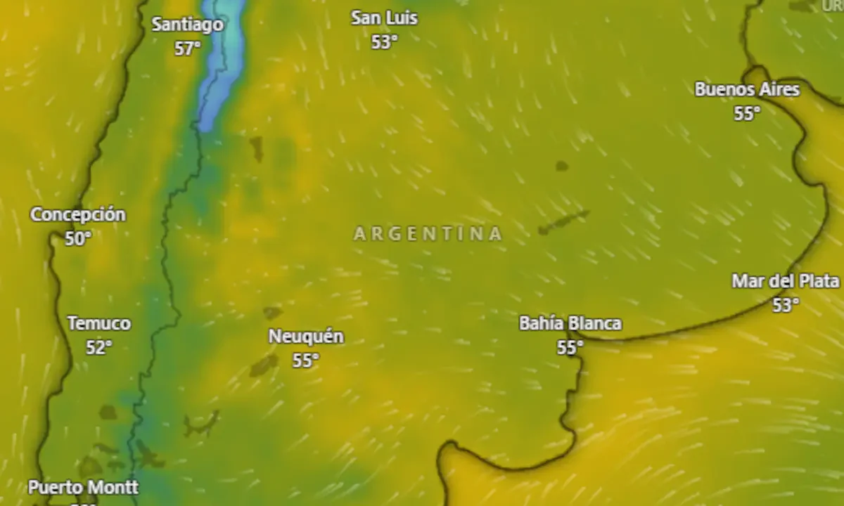 Alerta meteorológica amarilla por vientos intensos y nevadas en la Patagonia para este martes