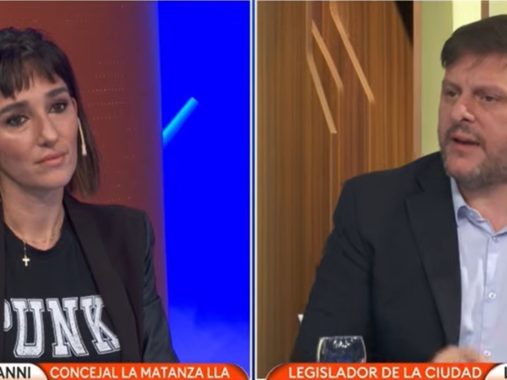 Leila Gianni y Leandro Santoro en un acalorado debate televisivo