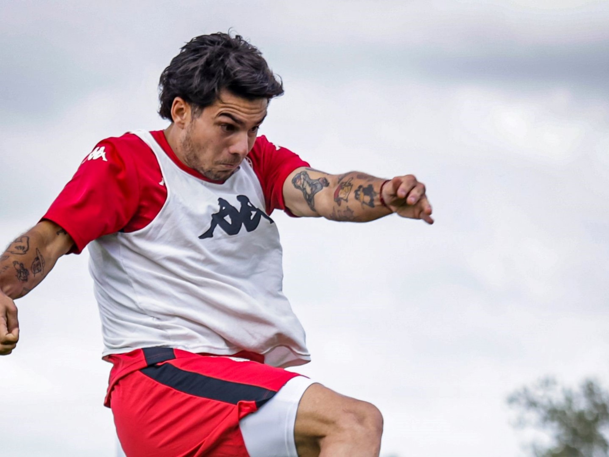 Hernán Galíndez y Lucas Blondel juntos en un entrenamiento de Huracán.