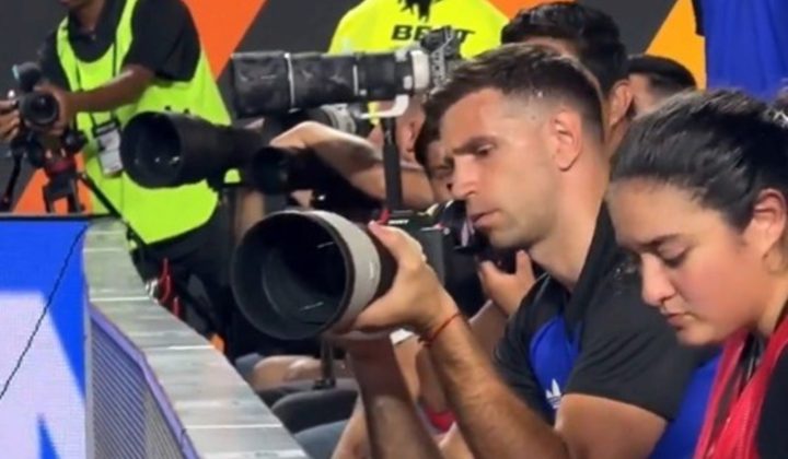 Dibu Martínez sorprende: de arquero a fotógrafo en el amistoso de Argentina