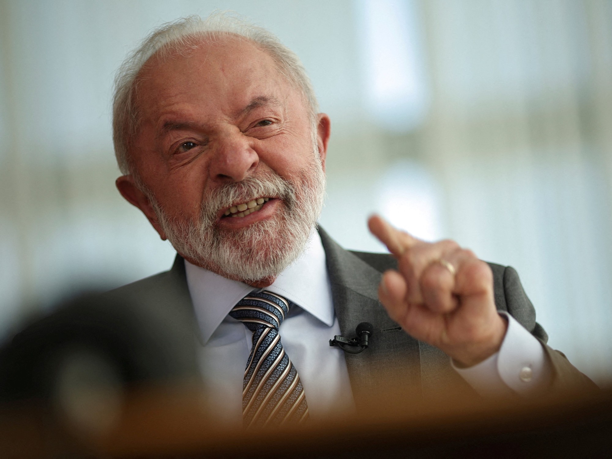 El presidente de Brasil, Luiz Inácio Lula da Silva, hablando en un evento público en el Palacio de Alvorada.