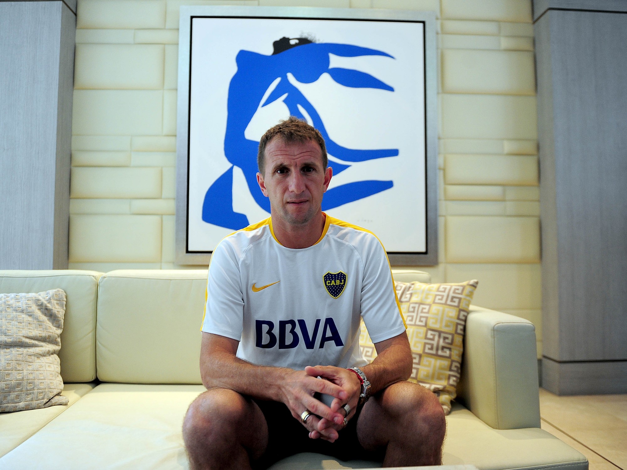 Rodolfo Arruabarrena, director técnico de Boca Juniors, en una conferencia de prensa.