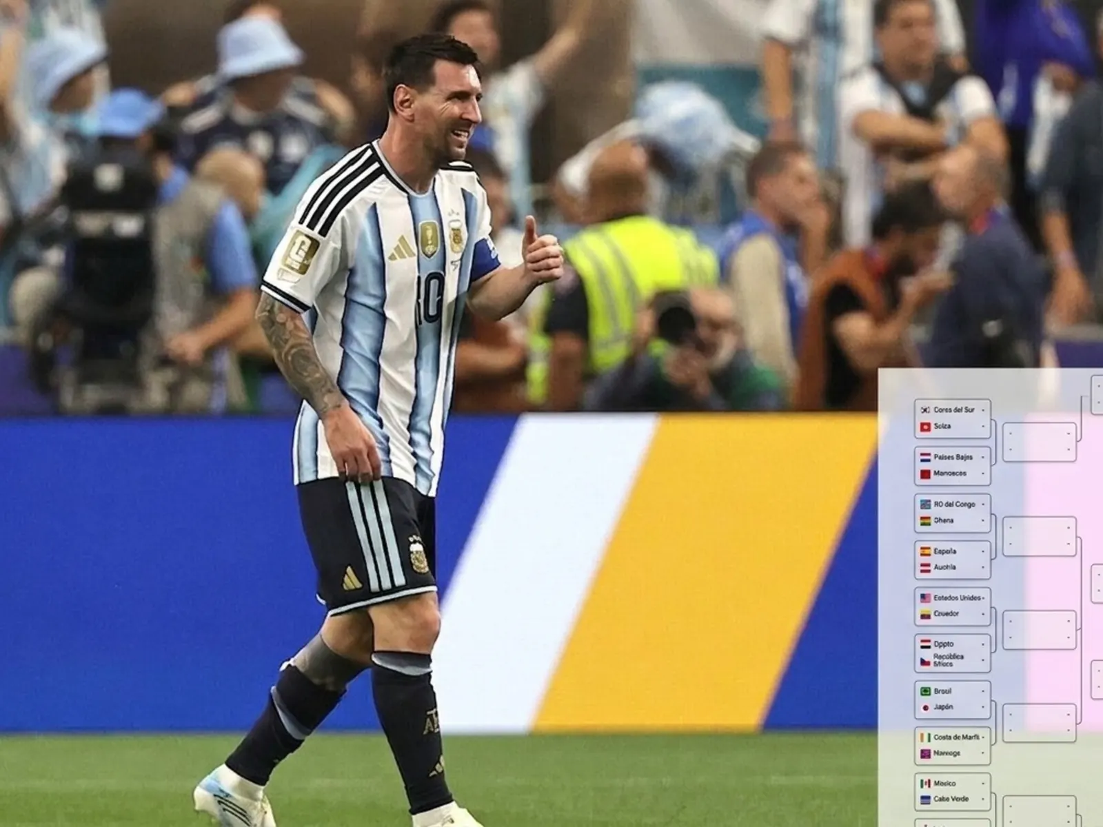 Jugadores de la Selección Argentina celebran un gol durante un partido del Mundial 2026.