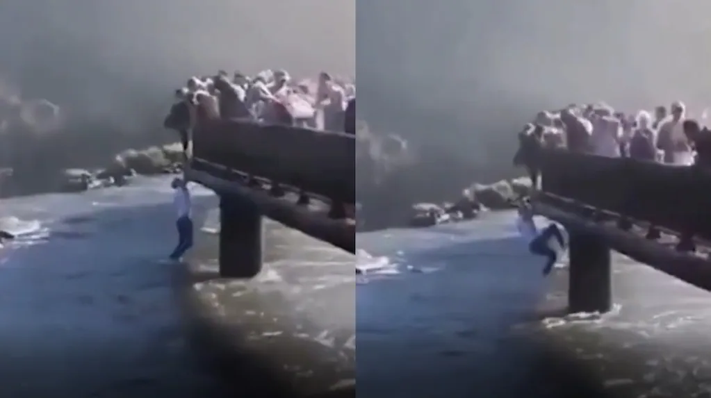 Turista se arroja a las Cataratas del Iguazú para recuperar su celular: un nuevo video revela el peligro