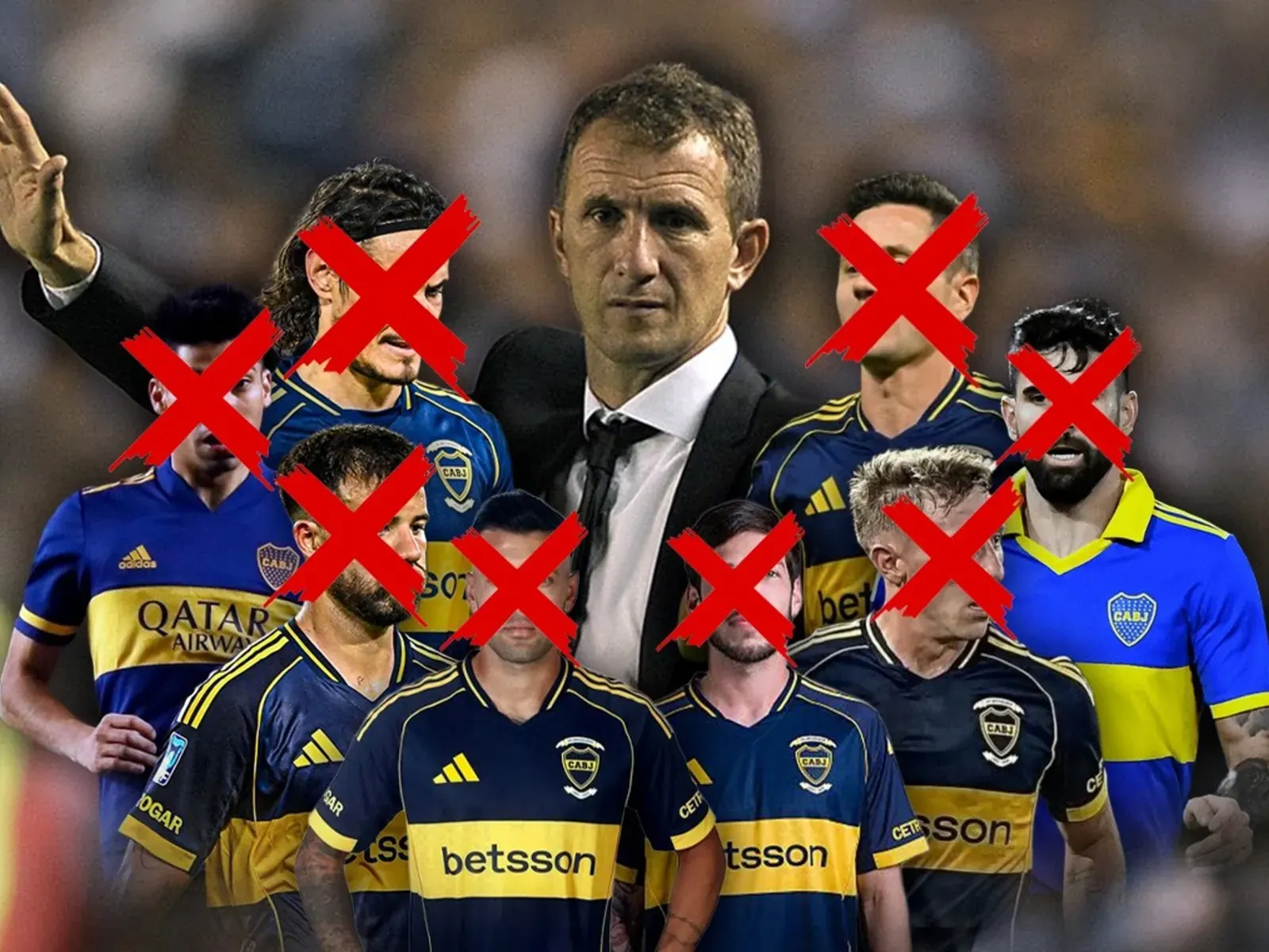 Jugadores de Boca Juniors realizando ejercicios de pretemporada en el predio del club en Argentina.