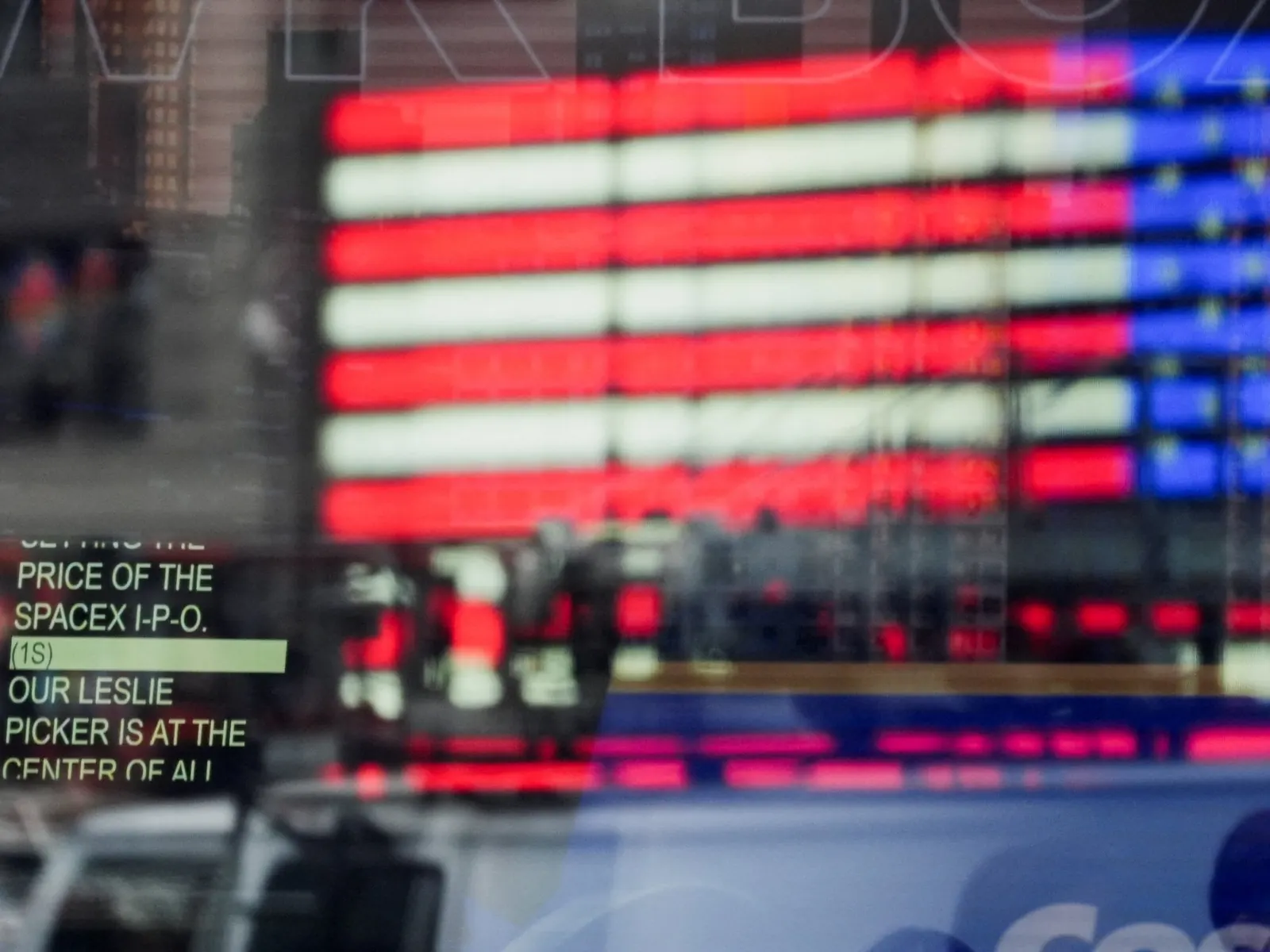 Sede del Nasdaq en Times Square, Nueva York, donde SpaceX realizará su debut bursátil.