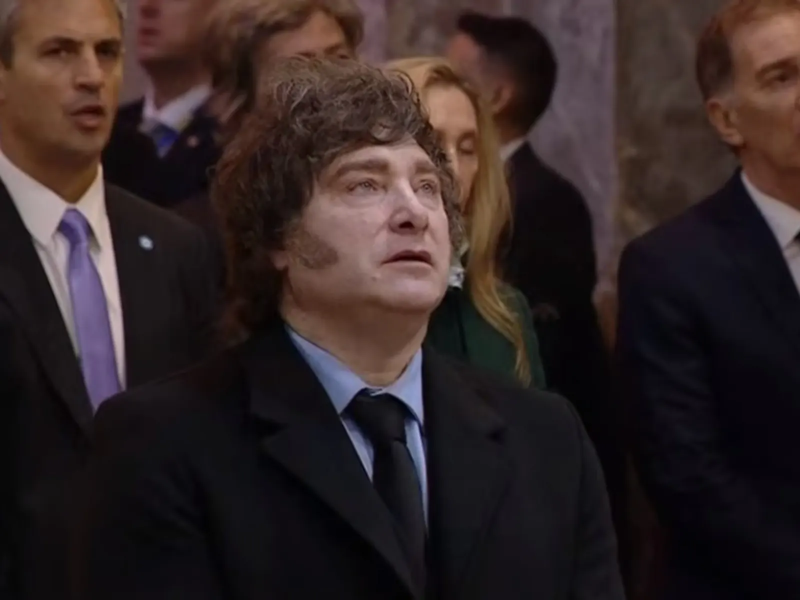 El Presidente Javier Milei durante el Tedeum por el Día de la Independencia en la Catedral de Buenos Aires.