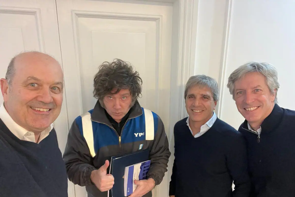 El presidente argentino Javier Milei en una conferencia de prensa en la Casa Rosada.
