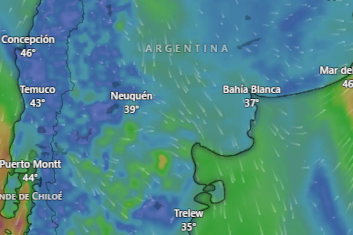 Mapa del Servicio Meteorológico Nacional mostrando las zonas de alerta naranja y amarilla por frío extremo y nevadas en Argentina.
